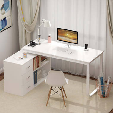 Ebern Designs Yerby L Shaped Writing Desk Reviews Wayfair